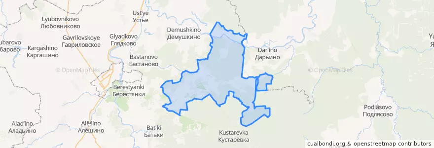 Mapa de ubicacion de Трудолюбовское сельское поселение.