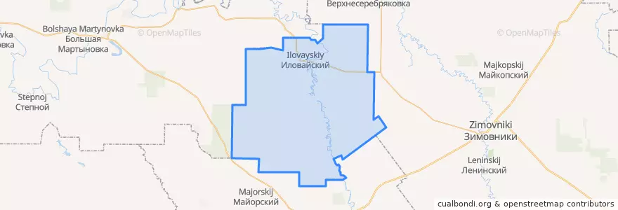 Mapa de ubicacion de Кутейниковское сельское поселение.