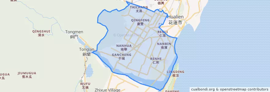 Mapa de ubicacion de 吉安鄉.