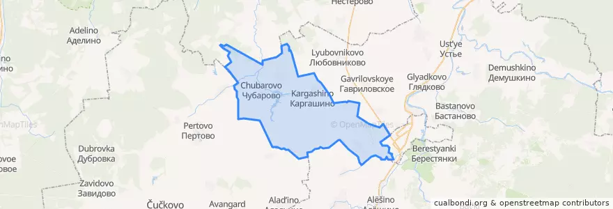 Mapa de ubicacion de Каргашинское сельское поселение.