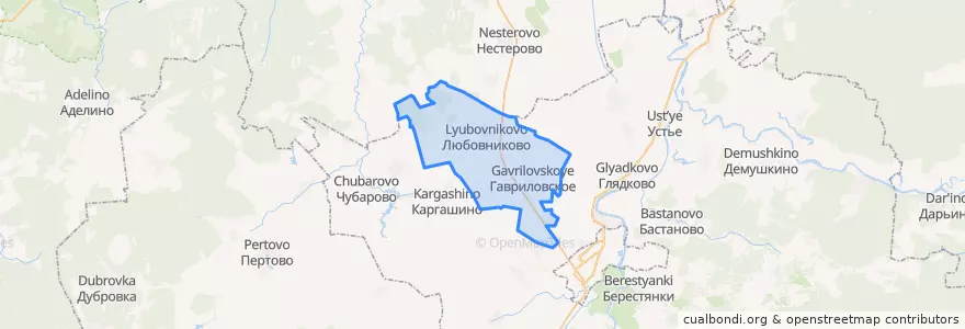 Mapa de ubicacion de Гавриловское сельское поселение.