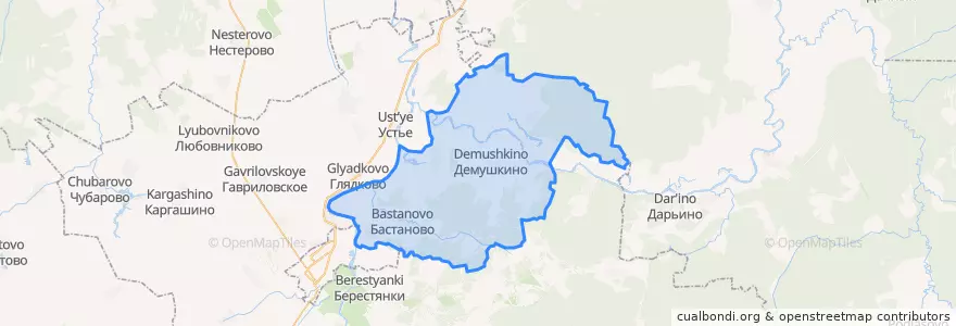 Mapa de ubicacion de Демушкинское сельское поселение.