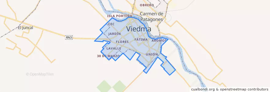 Mapa de ubicacion de Viedma.