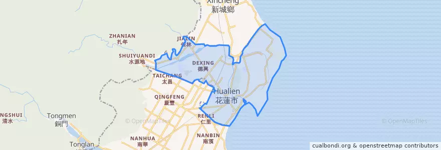 Mapa de ubicacion de 花蓮市.