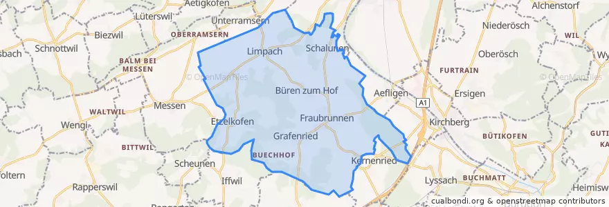 Mapa de ubicacion de Fraubrunnen.