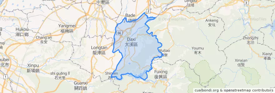 Mapa de ubicacion de 大溪區.
