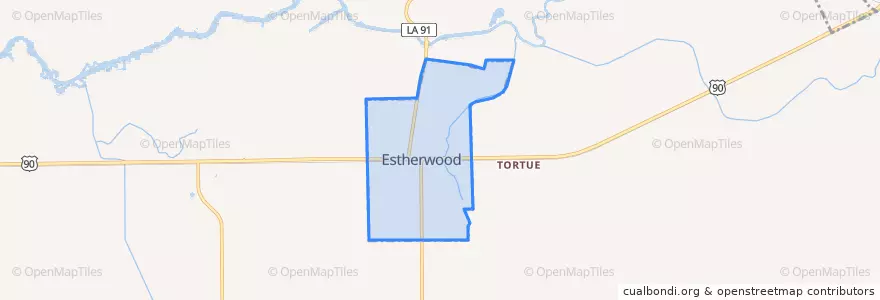 Mapa de ubicacion de Estherwood City LImit.