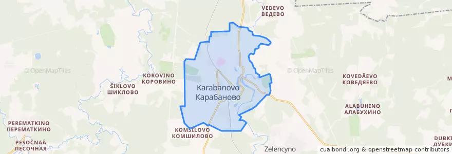 Mapa de ubicacion de городское поселение Карабаново.