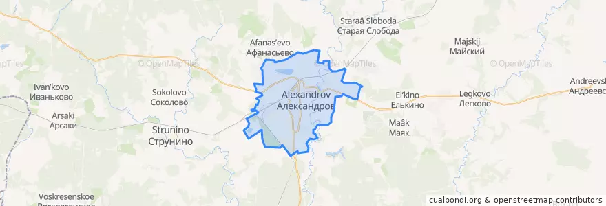 Mapa de ubicacion de городское поселение Александров.