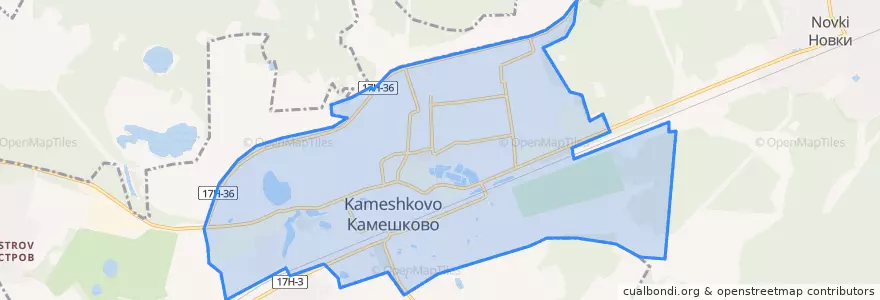 Mapa de ubicacion de городское поселение Камешково.