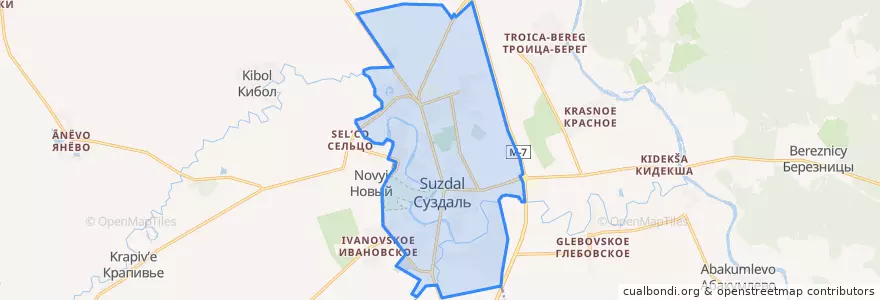 Mapa de ubicacion de городское поселение Суздаль.