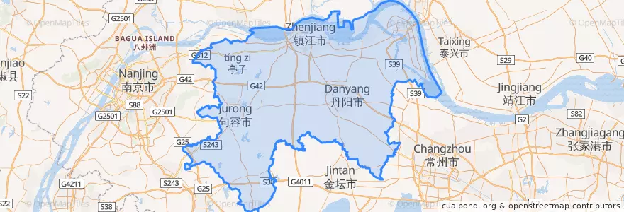Mapa de ubicacion de 镇江市.