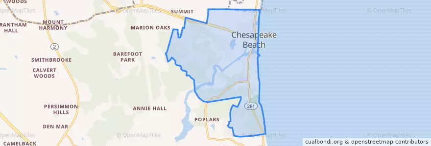 Mapa de ubicacion de Chesapeake Beach.