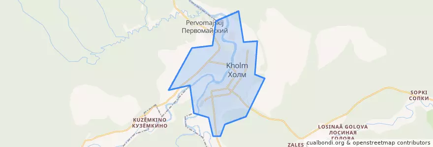 Mapa de ubicacion de Холмское городское поселение.