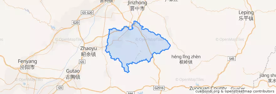 Mapa de ubicacion de 太谷县.
