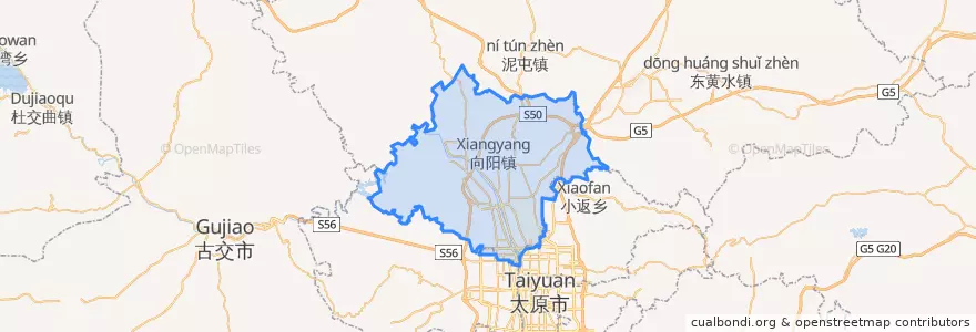Mapa de ubicacion de 尖草坪区.
