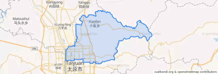Mapa de ubicacion de 杏花岭区.