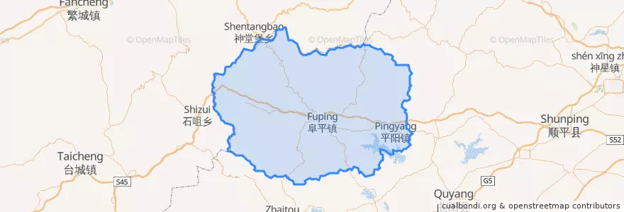 Mapa de ubicacion de Fuping County.