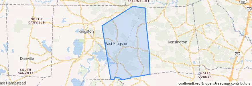 Mapa de ubicacion de East Kingston.
