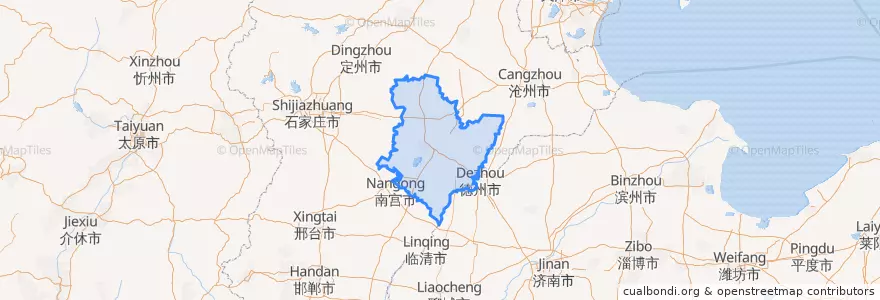 Mapa de ubicacion de 衡水市.