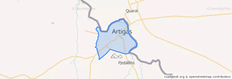 Mapa de ubicacion de Artigas.