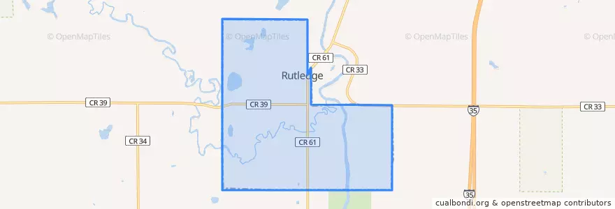 Mapa de ubicacion de Rutledge City Limits.