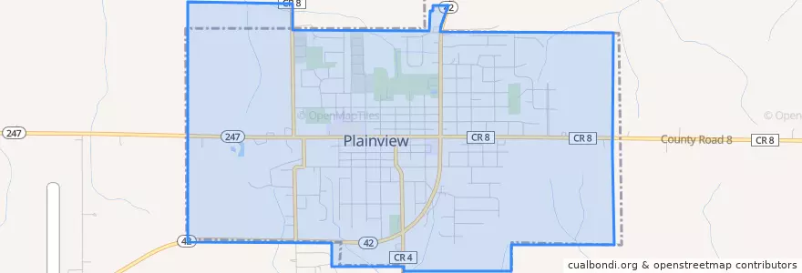 Mapa de ubicacion de Plainview.