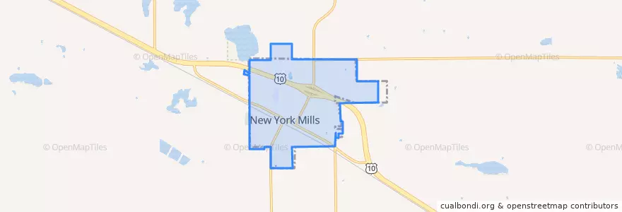Mapa de ubicacion de New York Mills.