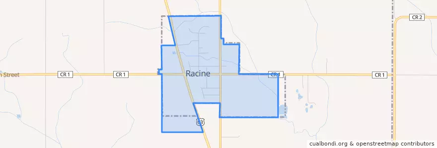 Mapa de ubicacion de Racine.