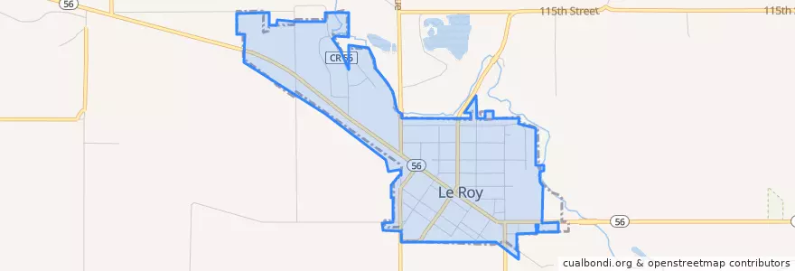 Mapa de ubicacion de LeRoy.