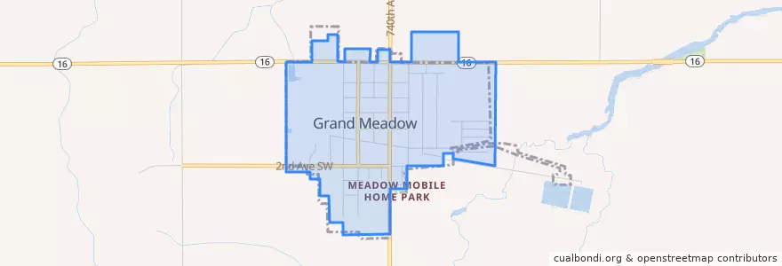 Mapa de ubicacion de Grand Meadow.