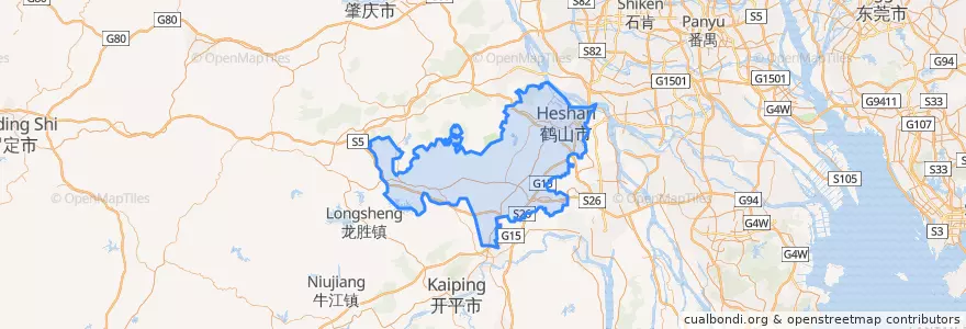 Mapa de ubicacion de 鹤山市.