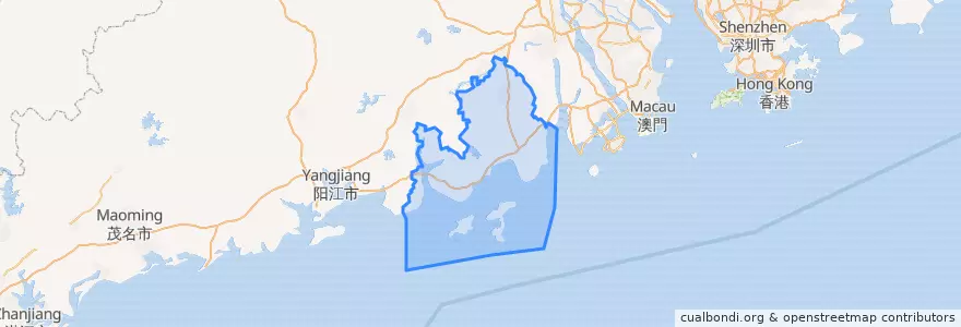 Mapa de ubicacion de 台山市.