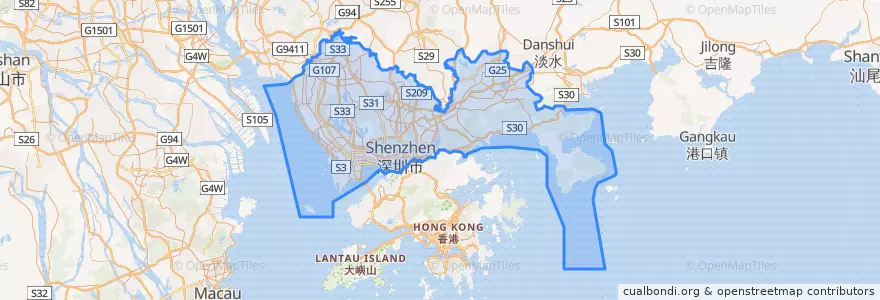 Mapa de ubicacion de Шэньчжэнь.
