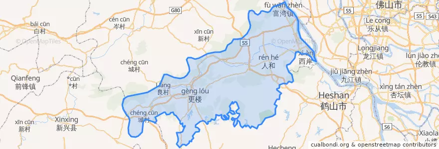 Mapa de ubicacion de 高明区 (Gaoming).