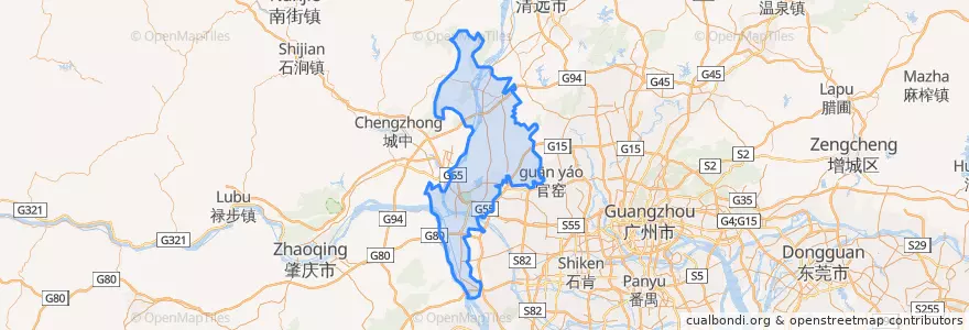 Mapa de ubicacion de 三水区 (Sanshui).