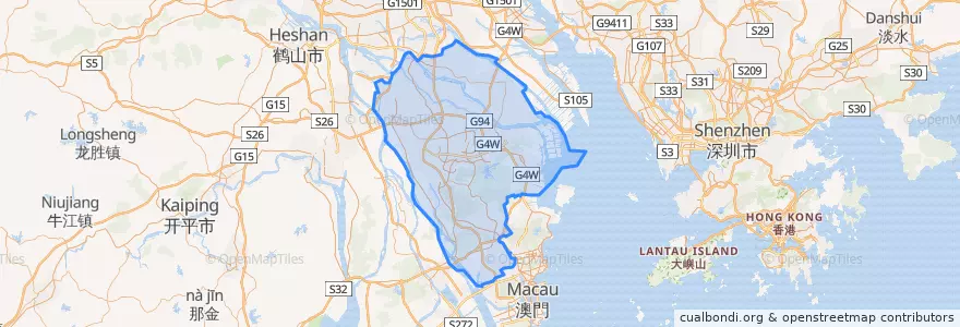 Mapa de ubicacion de 中山市.