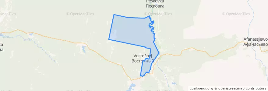 Mapa de ubicacion de Белореченское сельское поселение.