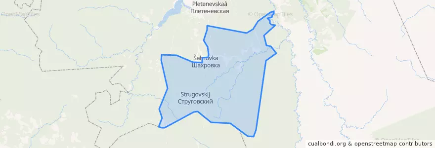 Mapa de ubicacion de Шахровское сельское поселение.