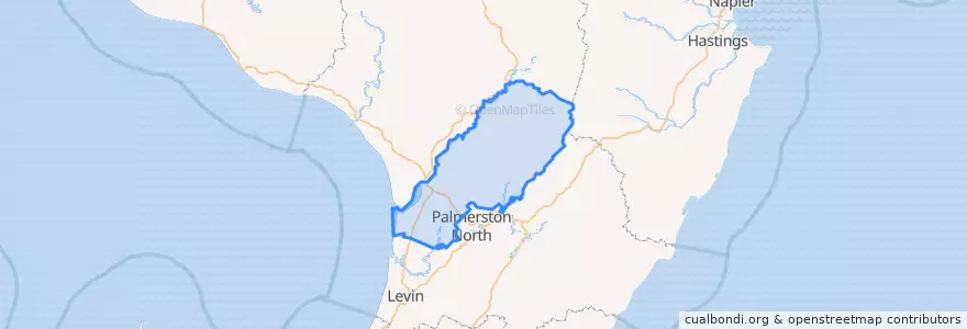 Mapa de ubicacion de Manawatū District.