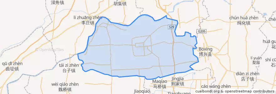 Mapa de ubicacion de 高青县.