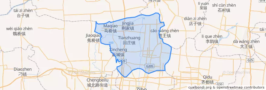 Mapa de ubicacion de Huantai County.