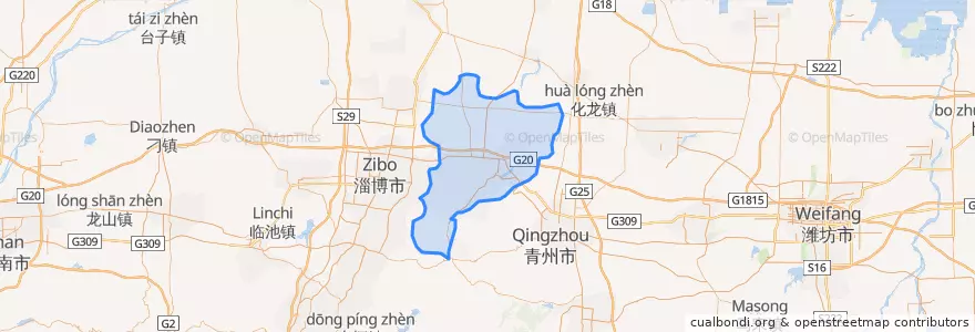 Mapa de ubicacion de Linzi District.