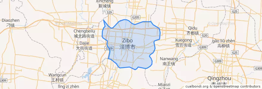 Mapa de ubicacion de 张店区.