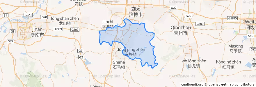 Mapa de ubicacion de 淄川区.