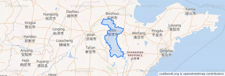 Mapa de ubicacion de مدينة زيبو.