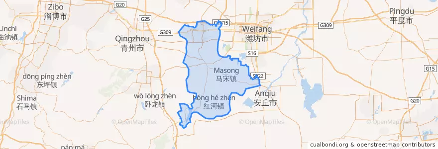 Mapa de ubicacion de Changle County.