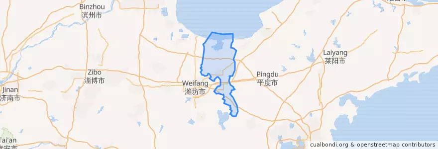 Mapa de ubicacion de 昌邑市.