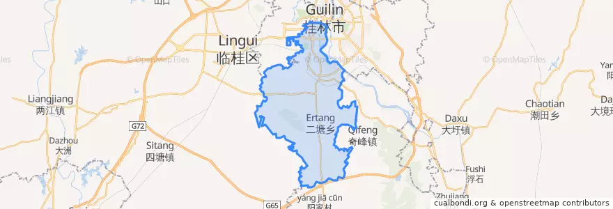 Mapa de ubicacion de Xiangshan District.