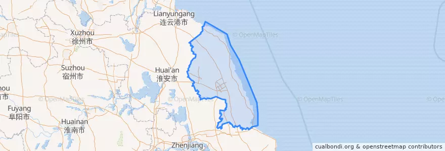 Mapa de ubicacion de 盐城市 / Yancheng.